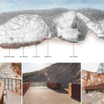 Fotografie e sezioni progetto vincitore, Z+T Studio, Tangshan Quarry Park (Image courtesy - Bienal Internacional de Paisaje de Barcelona)